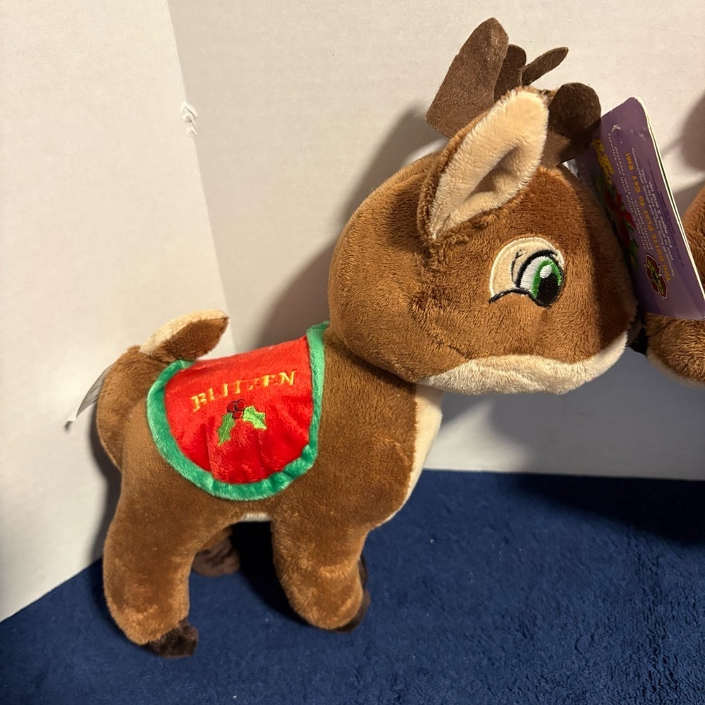 2015 Kellytoy Christmas Santa’s Reindeer Plush Stuffed Toy Blitzen & Vixen 14” - Picture 8 of 9